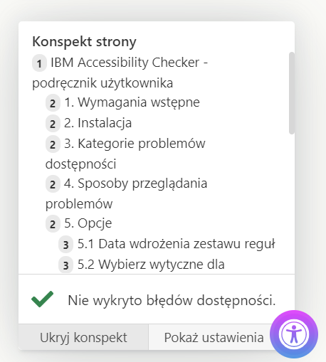 Konspekt strony z poprawną hierarchią nagłówków.